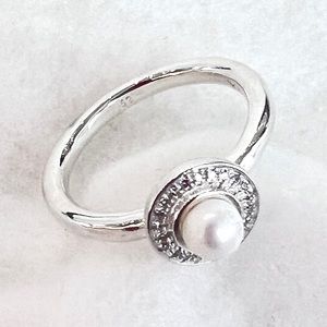 Thomas Sabo Ring pearl with white stones silver